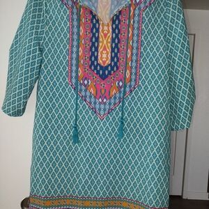 Vibrant Patterned Top/Tunic/Dress Size 8 Summer Boho